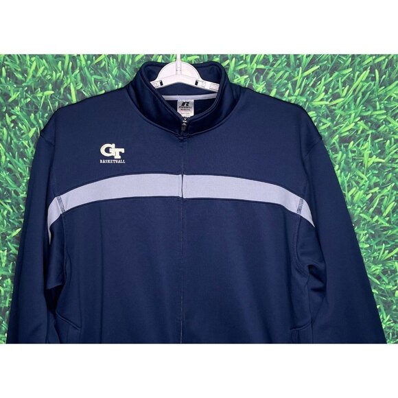 Georgia Tech Yellow Jackets GT Basketball Men’s XL Blue Gray Full Zip Jacket - Picture 4 of 5